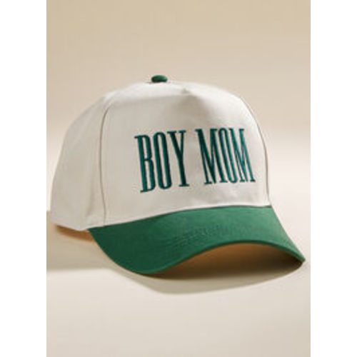Boy Mom Embroidered Trucker Hat in Green | Tullabee