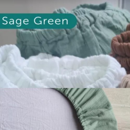Muslin Sheets for Stokke Sleepi Cribs - Organic Muslin Cotton Fitted Sheets - Custom Size Sheets - Mini Crib Sheets - Full Crib Sheets