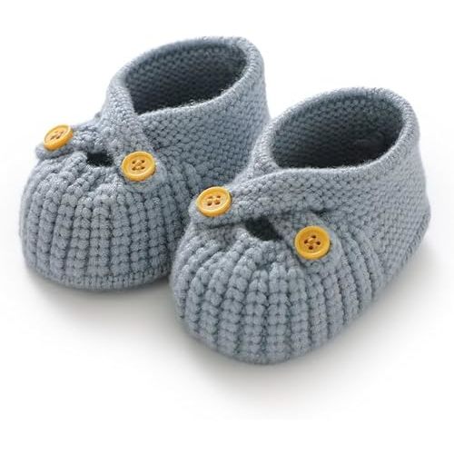 Baby Booties Newborn Babe First Walkers Non-Slip Stay On Boots Crib Shoes Sock Warm Knit Booties