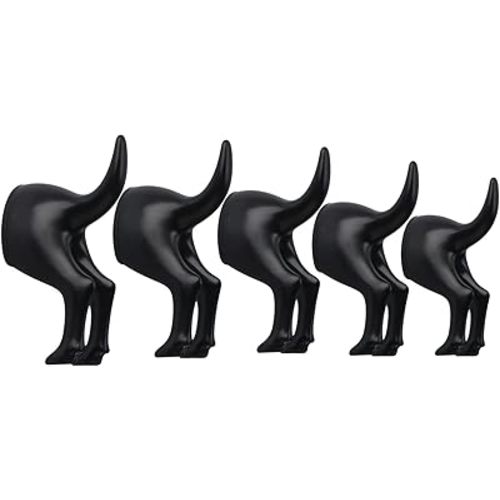 5 Pack Dog Tail Coat Hooks for Wall,Black Plastic Wall-Mounted Hat Hanger Hooks,Cute Towel Hooks for Bathroom,Decorative Dog Butt Wall Peg for Hanging Coats,Bags,Key,Purse,Dog Leash