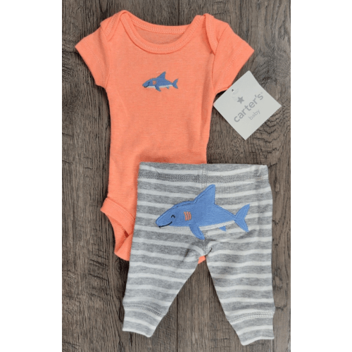Baby Boy New Carter&#039;s Preemie 2pc Shark Outfit