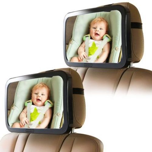 Enovoe Baby Car Mirror - Wide Convex, Shatterproof & Adjustable For Rear Facing Seats, 2 Pack
