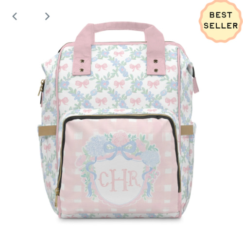 Backpack Diaper Bag | Preppy Heirloom Crest
