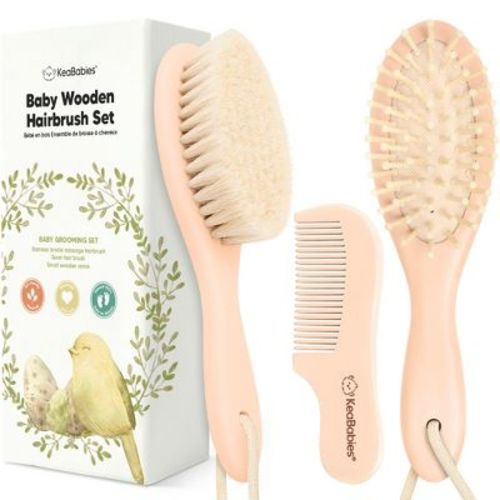 Baby Hair Brush And Comb Set (Color: peach)