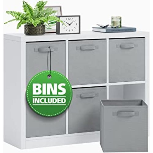 Amazon.com - 6 Cube Storage Organizer Set. Includes Six Fabric Storage Cubes Bins. Cube Shelves for Clothes, Storage and Toys. Perfect Dorm Room Essentials for Collage Students Guys, Boys or Girls