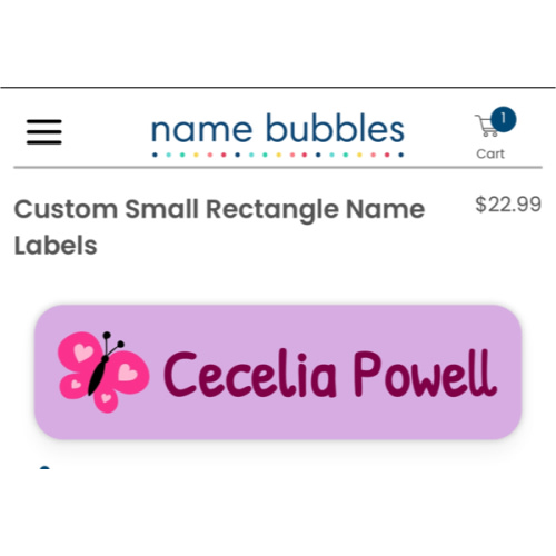 Custom Small Rectangle Name Labels (64)