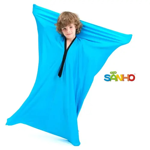 SANHO Sensory Sock Body Sock,Medium,Perfect for Children with Sensory Processing Disorder,Updated Version,Bright Blue