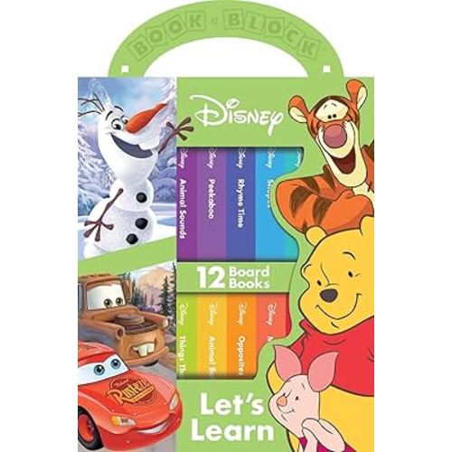 Disney Classics Winnie, Dumbo, Nemo and More! - Let's Learn My First Library 12 Board Book Block Set - PI Kids