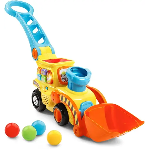 VTech Pop-a-Balls Push and Pop Bulldozer, Yellow