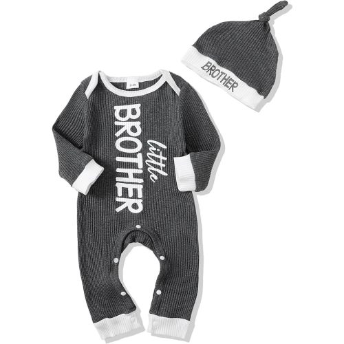 NZRVAWS Baby Boy Clothes Preemie Infant Boy Bear Outfits Jumpsuit Bodysuit Letter Print Romper