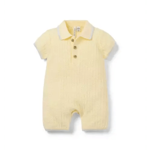 Baby Buttermilk Baby Pointelle Collared Romper by Janie and Jack