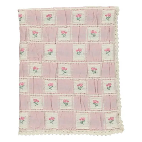 Bebe Organic - Organic Cotton Horse Blanket - Powder pink | Smallable