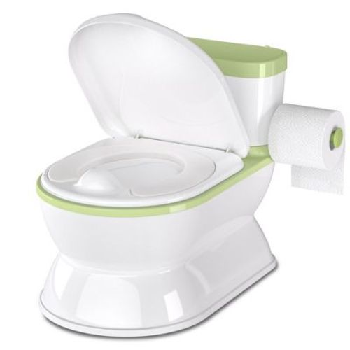 BabyBond 2-in-1 Toddler Potty Training Toilet - Large Chair & Detachable Seat for Boys & Girls 1-3 yrs - Flushing Sound, Wipes Storage, Green