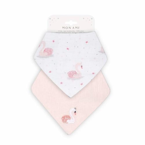 MON AMI Baby Bib Set – 2Pc Pack, Drool Bibs, Cotton Baby Bibs for Girl or Boy, Toddler Bibs for Drooling and Teething