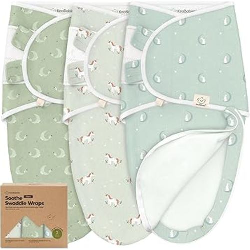 Baby Swaddle Sleep Sacks with Zipper - 3-Pack Swaddles for Newborns 0-3 Months, Infant, Baby Girls, Boys, Soft & Durable Newborn Sleep Sack, Easy Diaper Change Swaddling Blanket (Lunaris)