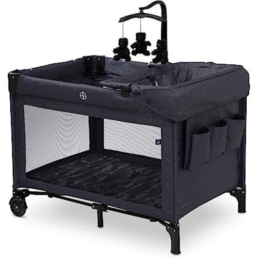Delta Children babyGap Deluxe Play Yard, Black Camo