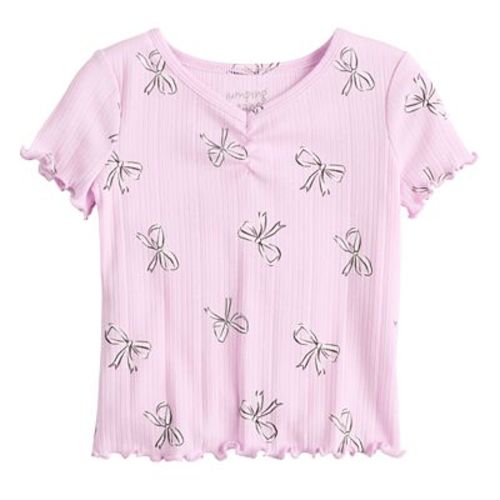 Girls 4-12 Jumping Beans® Ruched Neck Ribbed Tee