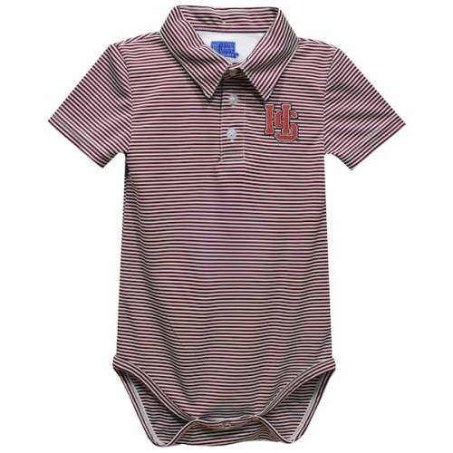 Hampden-Sydney College Tigers Vive La Fete Infant Polo Pencil Stripe Bodysuit - Maroon