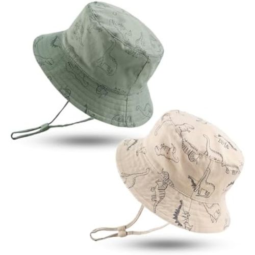 JANGANNSA Dinosaur Baby Boys Sun Hat Cotton Toddler Girls Bucket Hats Summer Sun Protect Cap for Kids