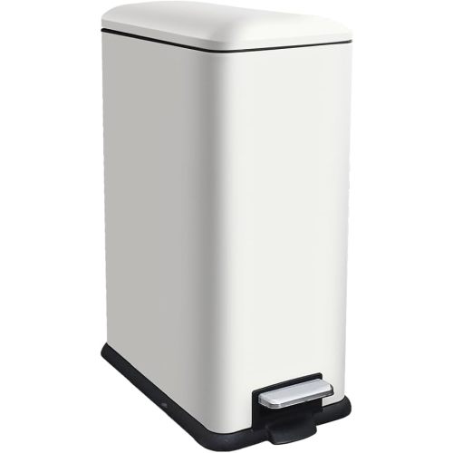 12 Gallon Slim Kitchen Trash, White