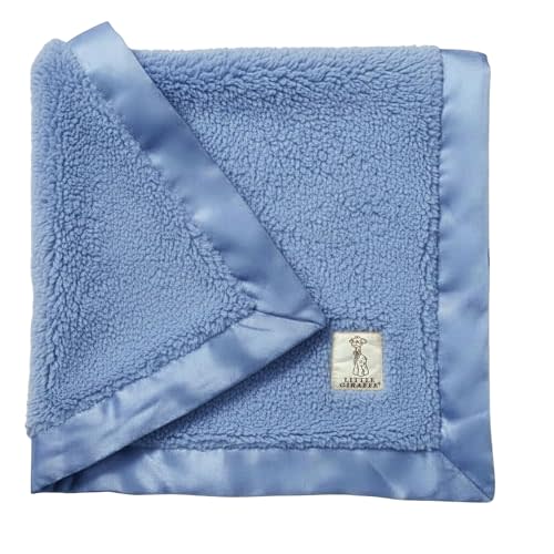 Little Giraffe Chenille Baby Blanket – 29x35” Soft Chenille with Satin Trim, Cornflower | Ultra-Soft, Gentle & Safe, Lightweight & Breathable for Newborns & Toddlers