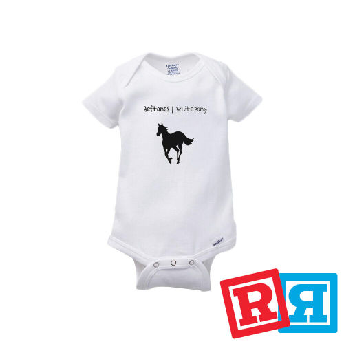 Deftones White Pony Gerber Baby Onesie® Cotton Unisex White Short Sleeve