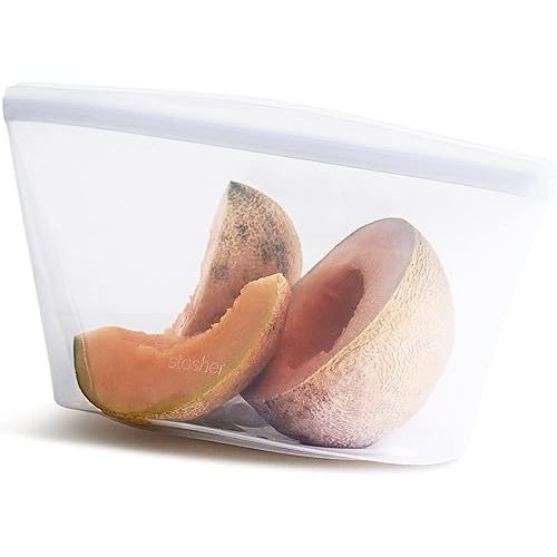 Stasher Premium Silicone Reusable Food Storage Bowl, Clear, Microwave, Sous Vide, Dishwasher, Oven and Freezer Safe, BPA Free, Leak-free, Eco-friendly, 8-Cup Bowl