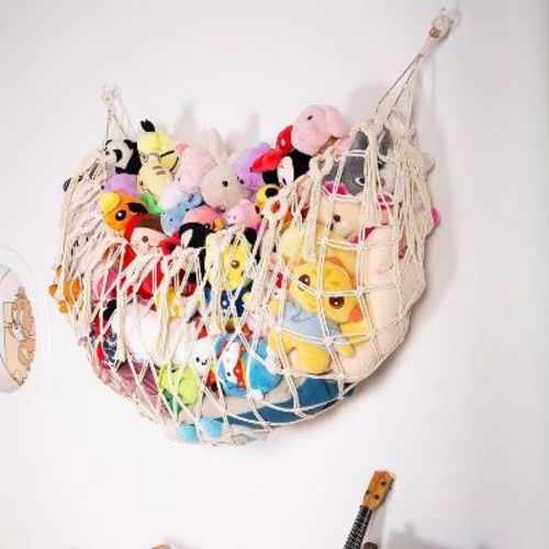 Maison Products Stuffed Animal Net Or Hammock Wall Hanging Net For Stuffed Animal Storage Macrame Toy Display Plush Toy Holder Soft Toy Organizer