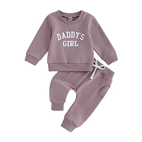 Engofs Toddler Newborn Baby Girl Fall Winter Outfits Long Sleeve Sweatshirt Tops Pants Headband 3Pcs Clothes Set