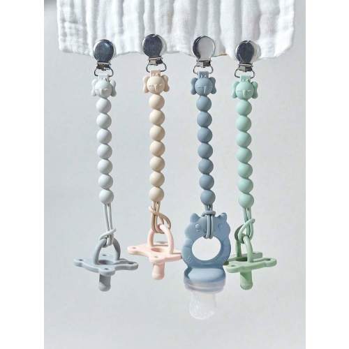 1pc Infant Pacifier Clip, All-In-One Silicone Hanging Strap, Anti-Drop Hanging Strap, Teething Rod Teether Pacifier Clip