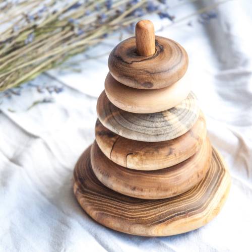 Rainbow Stacking Toy, Rustic Wooden Pebbles, Baby Shower Gift for Toddler, Montessori Toys, Eco Friendly Baby Gift, Stack Wood Toy, Safe Toy