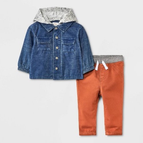 Baby Boys' Cord Mini Man Top & Bottom Set - Cat & Jack™ Indigo, Size: 12M