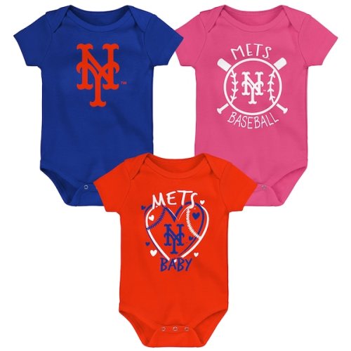 New York Mets Infant Slide Home Three-Pack Bodysuit Set