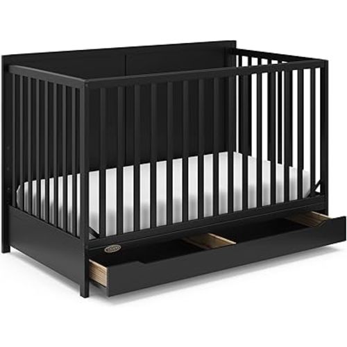 Graco Melrose 5-in-1 Convertible Crib with Drawer (Black)