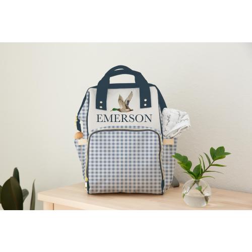 Custom Mallard Duck Diaper Bag Baby Boy Personalized Diaper Bag Backpack Custom Name Diaper Bag Baby Shower Gift Hunting Theme Nursery