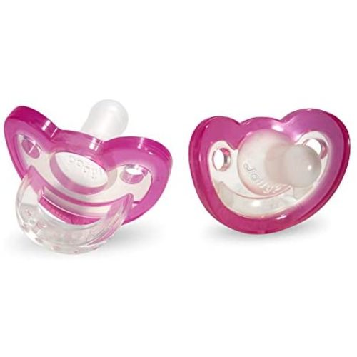 RaZbaby JollyPop Baby Pacifier Newborn, 0-3m, Pink, Pack of 2