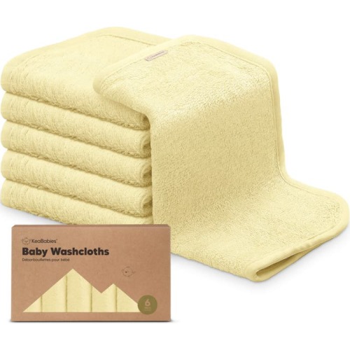 KeaBabies Deluxe Baby Washcloths, Sunshine