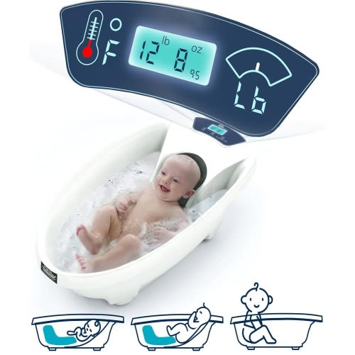 Baby Patent AquaScale Baby Bath Tub - 0-24m - GEN 3 - with Thermometer & Scale | Bathtub for Newborn, Infant & Toddler, Small to Large
