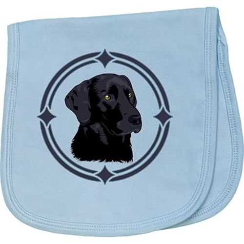 inktastic Labrador Retriever Black Lab Baby Burp Cloth Light Blue 3db37