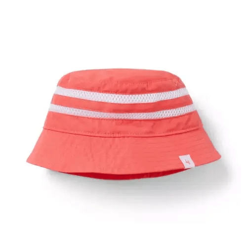 Boy Bright Orange Stripe Terry Bucket Hat by Janie and Jack