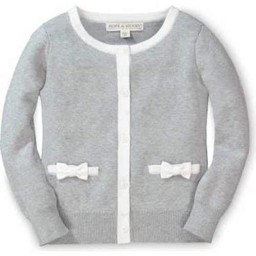 Girls' Bow Pocket Cardigan, Infant, 6-12M