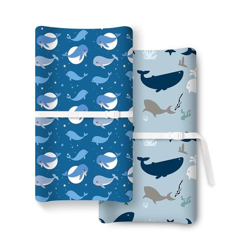 Extra Stretchy Changing Pad Cover, Ultra Soft Premium Jersey Knit Changing Pad Sheets, Unisex for Boys Girls, Fits All Standard Changing Tables/Dresser Tops - 2 Pack