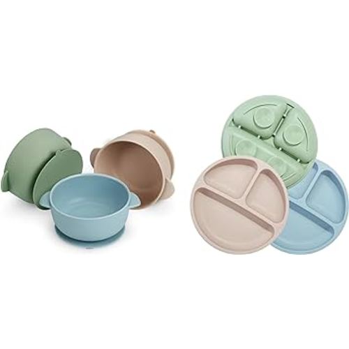 PandaEar 3 Pack Baby Bowls & Plates