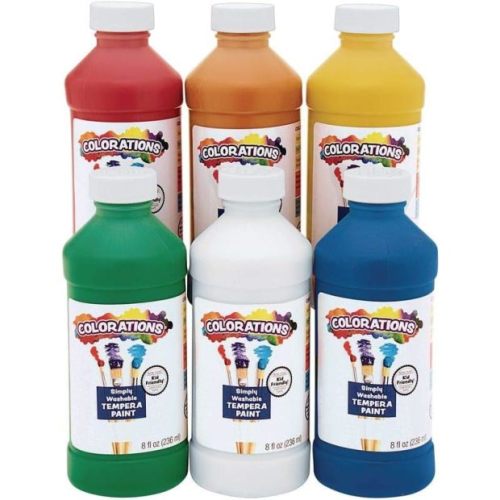 Washable Tempera Paint, Set of 6 Colors