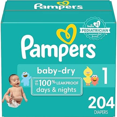 Pampers Baby Dry Diapers - Size 2, 186 Count, Absorbent Disposable Diapers