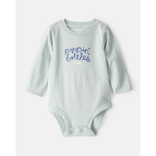 Baby Cotton Long-Sleeve Graphic Bodysuit - Blue - Carter's | Carter's