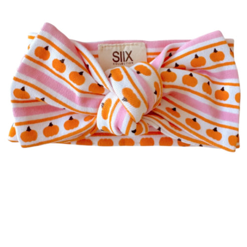Pumpkin Stripe Pink / Organic Bow