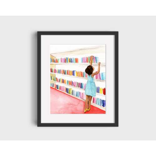 At the Library Watercolor - Print/Poster (Unframed)