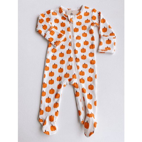 pumpkin zip footie