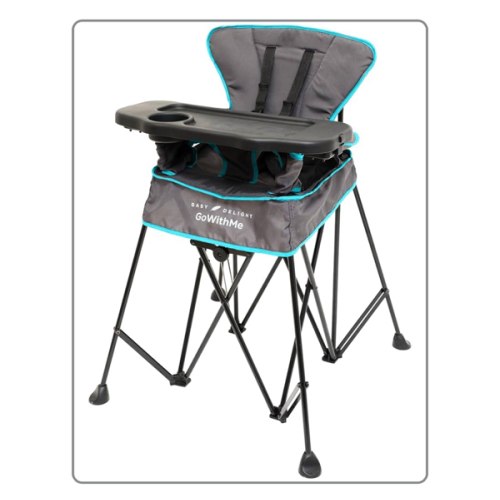 Baby Delight Go with Me Uplift Deluxe Portable High Chair, Indoor and Outdoor,Slate Grey